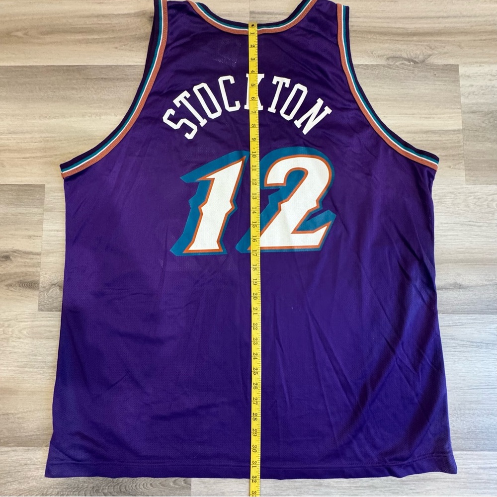 RARE Vintage Champion John Stockton Utah Jazz #12 NBA Basketball Jersey Size XXL - Picture 6 of 7